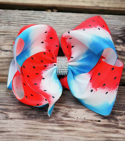 Watermelon Red White and Blue Large Bows