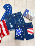 Parade Waves Stars and Stripes Denim Shorts