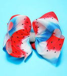 Watermelon Red White and Blue Large Bows