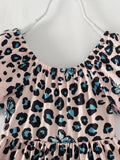 Blue Leopard Butterfly Ruffle Girl Twirl Dress