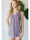 Walking in Fields Grey Floral Tank