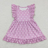 Spring in Your Step Lavender Polka Dot Dress