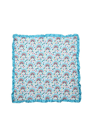 Bringing Rainbows Blue Minky Blanket