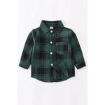 Outdoorsy Green and Black Button Down