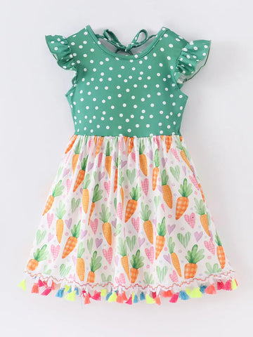 On The Hunt Green Polka Dot Flutter Sleeve Dress