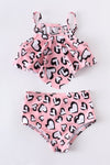 Pink Leopard Print  2-Pc Swim Set