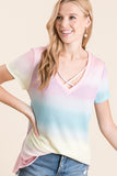 Summer Days Ombre Tie Dye Criss Cross Tee