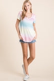 Summer Days Ombre Tie Dye Criss Cross Tee