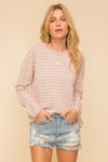 Walk In The Park Lightweight Peach & Ivory Stripe Long Sleeve