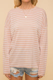 Walk In The Park Lightweight Peach & Ivory Stripe Long Sleeve