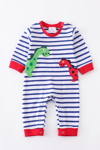 Blue Stripe Dino Onesie