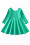 True Green Long Sleeve Twirl Dress