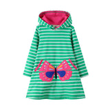 Butterfly In The Sky Green Hoodie Dress