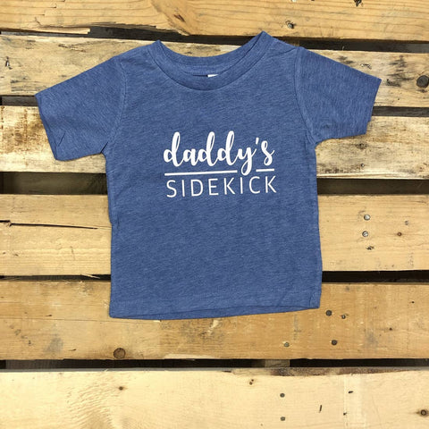 Daddy's Sidekick Heather Blue Tee