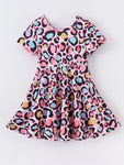 Skip and Jump Leopard Tie Dye Twirl Dress