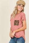 Must Be Fierce Mauve Leopard Pocket Tee