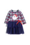 Blue Christmas Plaid Tutu Dress