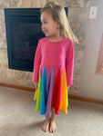 Colors Of The Rainbow Twirl Dress - Pink