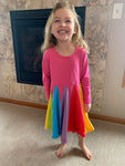 Colors Of The Rainbow Twirl Dress - Pink