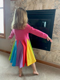 Colors Of The Rainbow Twirl Dress - Pink