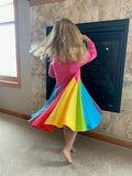 Colors Of The Rainbow Twirl Dress - Pink