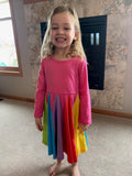 Colors Of The Rainbow Twirl Dress - Pink