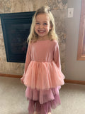 Falling In Love Pink Tri- Colored Tutu Dress