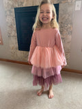 Falling In Love Pink Tri- Colored Tutu Dress