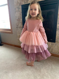 Falling In Love Pink Tri- Colored Tutu Dress