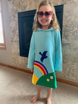 Sky Blue Rainbow Hooded Dress