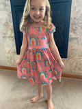 Bright Future Pink Leopard Print Rainbow Dress