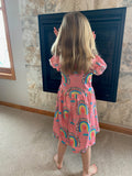 Bright Future Pink Leopard Print Rainbow Dress