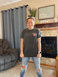 Round of Applause Embroidered Mama Charcoal Tee