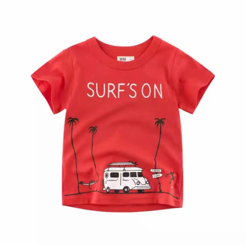 Surfs On Red Graphic Tee