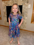 Neon Moon Navy Leopard Print Twirl Dress