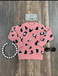 Gumdrop Pink and Silver Leopard Sweater