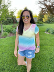 Summer Days Ombre Tie Dye Criss Cross Tee