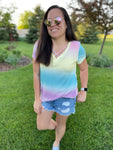 Summer Days Ombre Tie Dye Criss Cross Tee