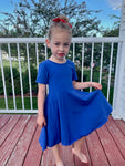 Dodge This Royal Blue Twirl Tee Dress