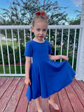 Dodge This Royal Blue Twirl Tee Dress