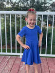 Dodge This Royal Blue Twirl Tee Dress