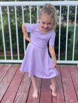 Lilac Love Short Sleeve Twirl Dress