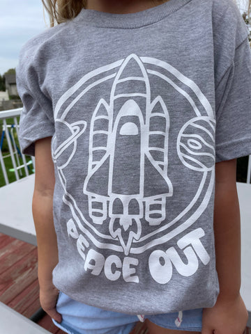 Peace Out Space Grey Youth Tee