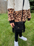 Chill Vibes Fuzzy Sherpa Leopard Pullover