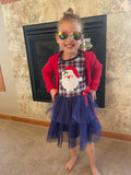 Blue Christmas Plaid Tutu Dress