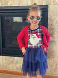 Blue Christmas Plaid Tutu Dress