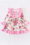 Bloom Baby Bloom Pink Floral Ruffle Dress