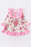 Bloom Baby Bloom Pink Floral Ruffle Dress