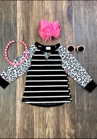 In Step Black and White Leopard Long Sleeve