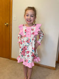 Bloom Baby Bloom Pink Floral Ruffle Dress